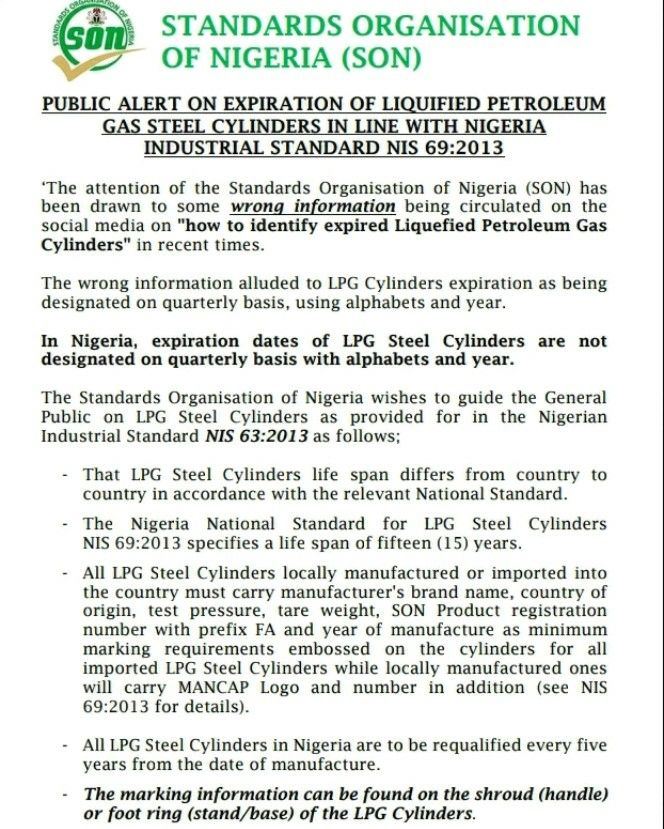 Upozornění Nigeria LPG Association (NLPGA).